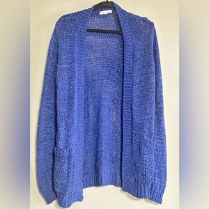 Honey Punch LuLus Blue Open Knit Cardigan Women’s Size XXL